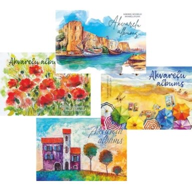 Albumas akvarelei, A4, 15 lapų, 210 gsm Albumas akvarelei, A4, 15 lapų, 210 gsm