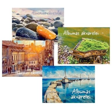 Albumas akvarelei, A4, 20 lapų, 200 gsm Albumas akvarelei, A4, 20 lapų, 200 gsm