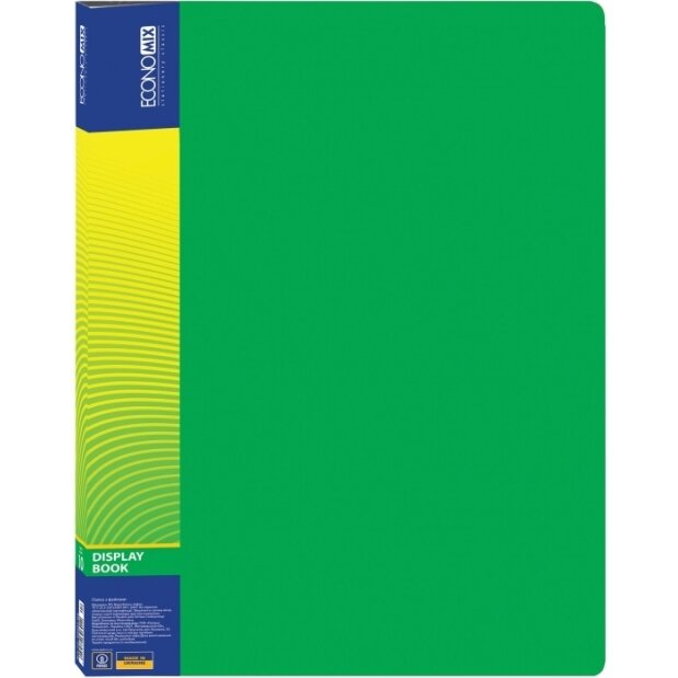 Aplankas su įmautėmis, EconoMix, A4, 600mkr, 10 įmaučių, žalios sp.