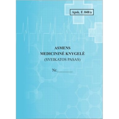 Asmens medicininė knygelė, A6, 12 lapų, spalvotu viršeliu Asmens medicininė knygelė, A6, 12 lapų, spalvotu viršeliu