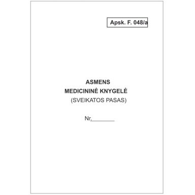 Asmens medicininė knygelė, A6, 12 lapų Asmens medicininė knygelė, A6, 12 lapų