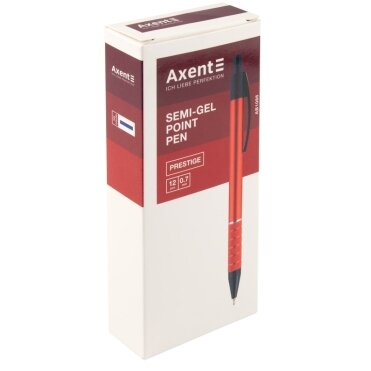 Automatinis tušinukas PRESTIGE, Axent, 0.7mm, raudonos sp. metalinis korpusas, mėlynos sp. 1