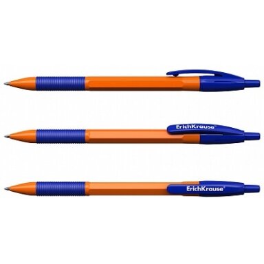 Automatinis tušinukas R-301 ORANGE MATIC&GRIP, ErichKrause, 0.7mm, mėlynos sp. Automatinis tušinukas R-301 ORANGE MATIC&GRIP, ErichKrause, 0.7mm, mėlynos sp.