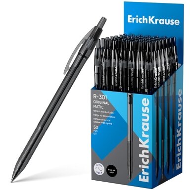 Automatinis tušinukas R-301 ORIGINAL MATIC, ErichKrause, 1.0 mm, juodos sp. Automatinis tušinukas R-301 ORIGINAL MATIC, ErichKrause, 1.0 mm, juodos sp.