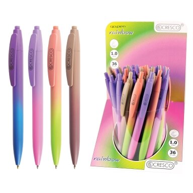 Automatinis tušinukas RAINBOW, Cresco, storis 1,0mm, mėlynos sp.