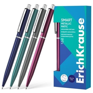 Automatinis tušinukas SMART METALLIC, ErichKrause, 0.7mm, mėlynos sp. Automatinis tušinukas SMART METALLIC, ErichKrause, 0.7mm, mėlynos sp.
