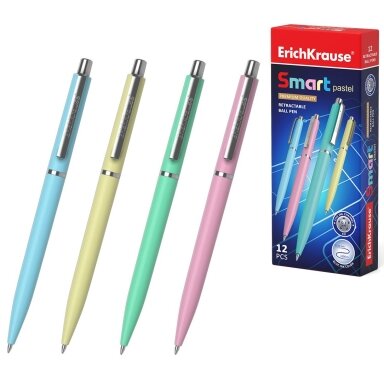 Automatinis tušinukas SMART PASTEL, ErichKrause, 0.7mm, mėlynos sp. Automatinis tušinukas SMART PASTEL, ErichKrause, 0.7mm, mėlynos sp.