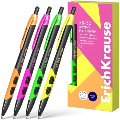 Automatinis tušinukas XR-30 ACCENT MATIC&GRIP, ErichKrause, 0.7mm, mėlynos sp. Automatinis tušinukas XR-30 ACCENT MATIC&GRIP, ErichKrause, 0.7mm, mėlynos sp.