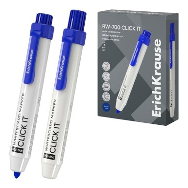 Automatinis žymeklis baltai lentai RW-700 CLICK IT, ErichKrause, 2.0mm, mėlynos sp.