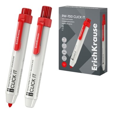 Automatinis žymeklis baltai lentai RW-700 CLICK IT, ErichKrause, 2.0mm, raudonos sp.