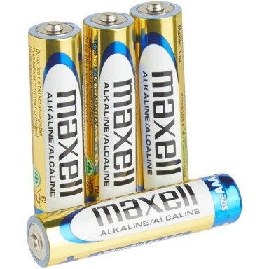 Baterijos MAXELL Alkaline, AAA (LR03), 4 vnt. Baterijos MAXELL Alkaline, AAA (LR03), 4 vnt.
