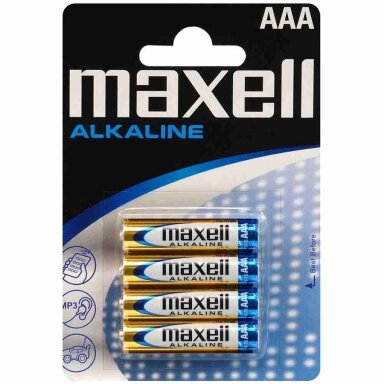 Baterijos MAXELL Alkaline, AAA (LR03), 4 vnt. Baterijos MAXELL Alkaline, AAA (LR03), 4 vnt.
