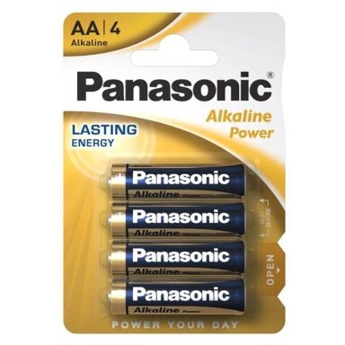 Baterijos PANASONIC Alkaline Power, AA (LR6), 4 vnt.