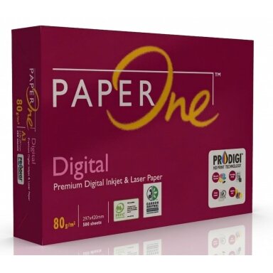 Biuro kopijavimo popierius PAPER ONE Digital, A3, 80 gsm, 500 lapų Biuro kopijavimo popierius PAPER ONE Digital, A3, 80 gsm, 500 lapų