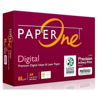 Biuro kopijavimo popierius PAPER ONE Digital, A4, 80 gsm, 500 lapų Biuro kopijavimo popierius PAPER ONE Digital, A4, 80 gsm, 500 lapų