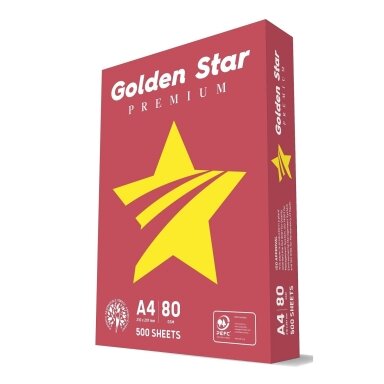 Biuro popierius GOLDEN STAR Premium A4, 80 g/m², 500 lapų [pristatymas visoje Lietuvoje]