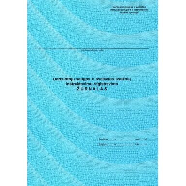 Darbuotojų saugos ir sveikatos įvadinių instruktavimų registracijos žurnalas, A4, 10 lapų Darbuotojų saugos ir sveikatos įvadinių instruktavimų registracijos žurnalas, A4, 10 lapų