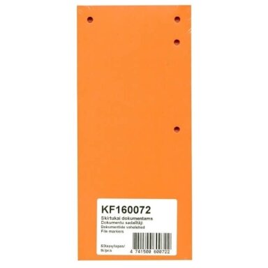 Dokumentų skirtukai College kartoniniai 105x235 mm, oranžiniai, 50 vnt