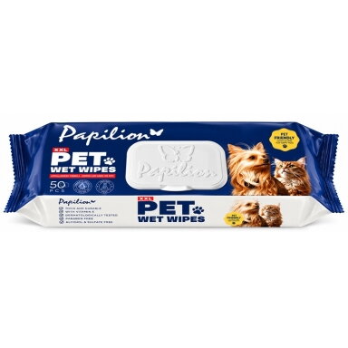 Drėgnos servetėlės augintiniams PAPILION XXL, 50 vnt.