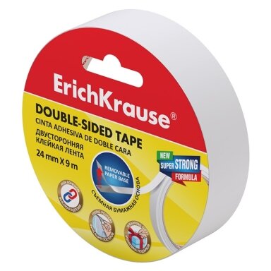 Dvipusė lipni juostelė, ErichKrause, 24mm x 9m Dvipusė lipni juostelė, ErichKrause, 24mm x 9m