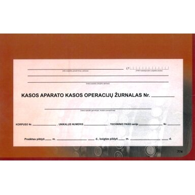 EKA kasos operacijų žurnalas, horizontalus, A4+, 3-jų dalių virš. EKA kasos operacijų žurnalas, horizontalus, A4+, 3-jų dalių virš.