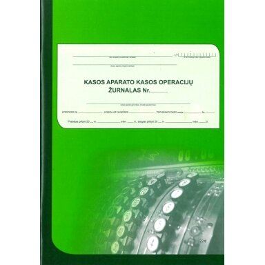 EKA kasos operacijų žurnalas, vertikalus, A4, 3-jų dalių virš. EKA kasos operacijų žurnalas, vertikalus, A4, 3-jų dalių virš.