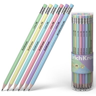 Grafitinis tribriaunis pieštukas PASTEL, ErichKrause, HB, su trintuku Grafitinis tribriaunis pieštukas PASTEL, ErichKrause, HB, su trintuku