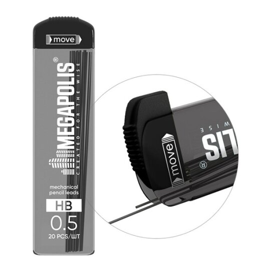 Grafitai automatiniams pieštukams MEGAPOLIS CONCEPT, ErichKrause, 0.5mm, HB, 20 vnt. Grafitai automatiniams pieštukams MEGAPOLIS CONCEPT, ErichKrause, 0.5mm, HB, 20 vnt.