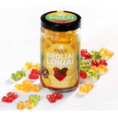 Guminukų rinkinys BROLIAI LOKIAI, obuolių, pasiflorų ir aviečių skonio, stiklainyje, 500 g Guminukų rinkinys BROLIAI LOKIAI, obuolių, pasiflorų ir aviečių skonio, stiklainyje, 500 g
