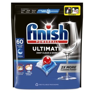 Indaplovių kapsulės FINISH Powerball Ultimate All in 1 Regular, 60 vnt.