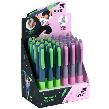 Ištrinamas automatinis gelinis rašiklis KITE, 0.5 mm, mėlynos sp. Ištrinamas automatinis gelinis rašiklis KITE, 0.5 mm, mėlynos sp.