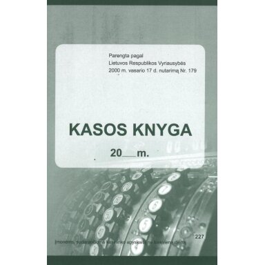 Kasos knyga, vertikali, per periodą, A5, 2x31 lapų Kasos knyga, vertikali, per periodą, A5, 2x31 lapų
