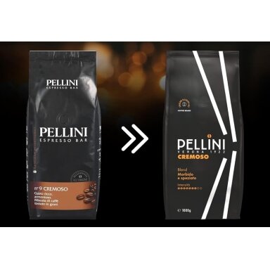 Kavos pupelės CREMOSO, Pellini, 1 kg Kavos pupelės CREMOSO, Pellini, 1 kg