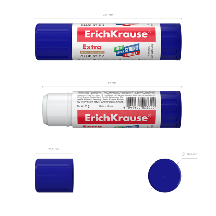 Klijų pieštukas EXTRA, ErichKrause, 21g 2 Klijų pieštukas EXTRA, ErichKrause, 21g 2