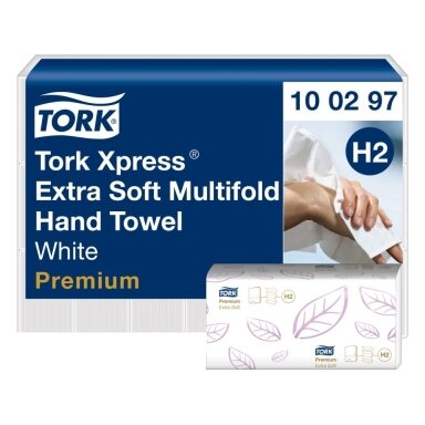 Lapiniai popieriniai rankšluosčiai TORK Xpress Extra Multifold Premium, 100 lapelių, 2 sl., celiuliozė Lapiniai popieriniai rankšluosčiai TORK Xpress Extra Multifold Premium, 100 lapelių, 2 sl., celiuliozė