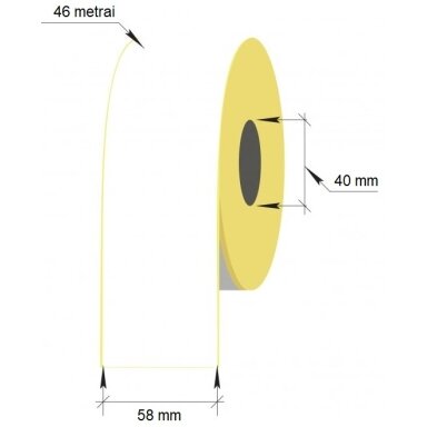 Lipni ištisinė etiketė svarstyklėms, 58mmx46m/40mm, Thermal Eco, baltos sp. Lipni ištisinė etiketė svarstyklėms, 58mmx46m/40mm, Thermal Eco, baltos sp.