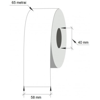 Lipni ištisinė etiketė svarstyklėms LINERLESS, 1-58x65m/40mm, Thermal Top, baltos sp. Lipni ištisinė etiketė svarstyklėms LINERLESS, 1-58x65m/40mm, Thermal Top, baltos sp.