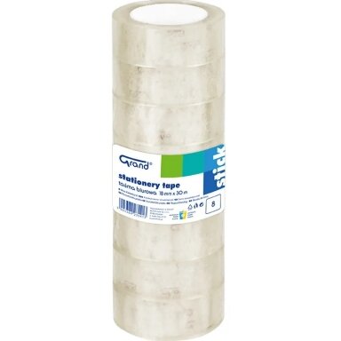 Lipni juostelė GRAND, 18mm x 30m, skaidri Lipni juostelė GRAND, 18mm x 30m, skaidri