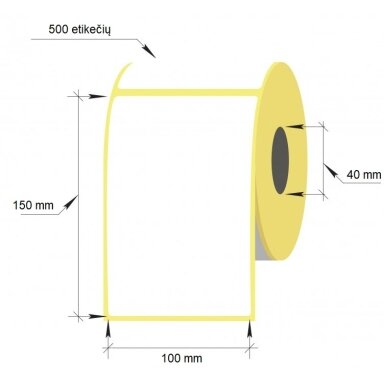 Lipnios etiketės, 1-100x150/40-500 etik., Thermal Eco, baltos sp. Lipnios etiketės, 1-100x150/40-500 etik., Thermal Eco, baltos sp.