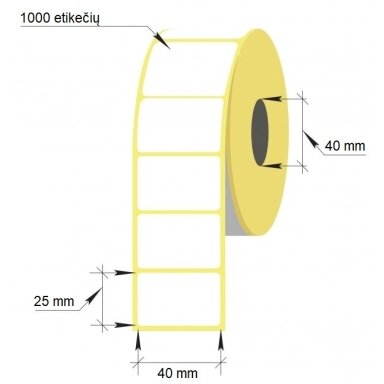 Lipnios etiketės, 1-40x25/40-1000 etik., Thermal Eco, baltos sp. Lipnios etiketės, 1-40x25/40-1000 etik., Thermal Eco, baltos sp.