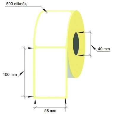 Lipnios etiketės, 1-58x100/40-500 etik., Thermal Eco, baltos sp. Lipnios etiketės, 1-58x100/40-500 etik., Thermal Eco, baltos sp.