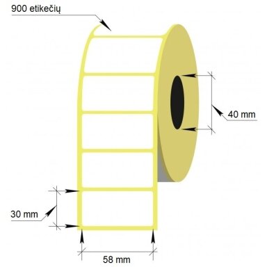 Lipnios etiketės, 1-58x30/40-900 etik., Thermal Eco, baltos sp. Lipnios etiketės, 1-58x30/40-900 etik., Thermal Eco, baltos sp.