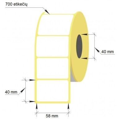 Lipnios etiketės, 1-58x40/40-700 etik., Thermal Eco, baltos sp. Lipnios etiketės, 1-58x40/40-700 etik., Thermal Eco, baltos sp.