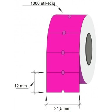 Lipnios etiketės į kainų ženklintuvus, 21,5x12mm, 1000 etik., avietinės sp. Lipnios etiketės į kainų ženklintuvus, 21,5x12mm, 1000 etik., avietinės sp.