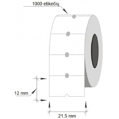 Lipnios etiketės į kainų ženklintuvus, 21,5x12mm, 1000 etik., baltos sp.