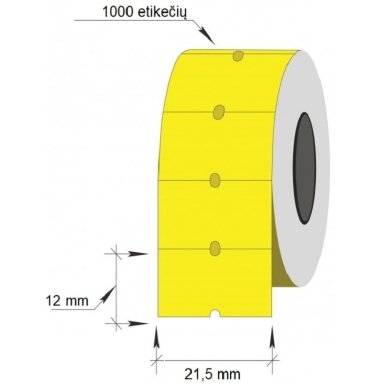Lipnios etiketės į kainų ženklintuvus, 21,5x12mm, 1000 etik., geltonos sp. Lipnios etiketės į kainų ženklintuvus, 21,5x12mm, 1000 etik., geltonos sp.