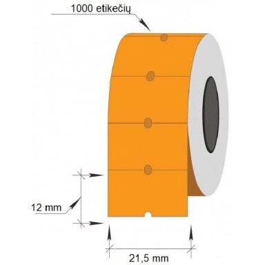 Lipnios etiketės į kainų ženklintuvus, 21,5x12mm, 1000 etik., oranžinės sp. Lipnios etiketės į kainų ženklintuvus, 21,5x12mm, 1000 etik., oranžinės sp.