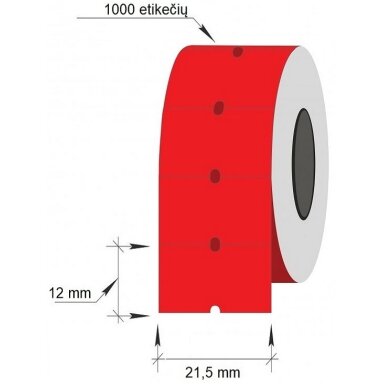 Lipnios etiketės į kainų ženklintuvus, 21,5x12mm, 1000 etik., raudonos sp. Lipnios etiketės į kainų ženklintuvus, 21,5x12mm, 1000 etik., raudonos sp.