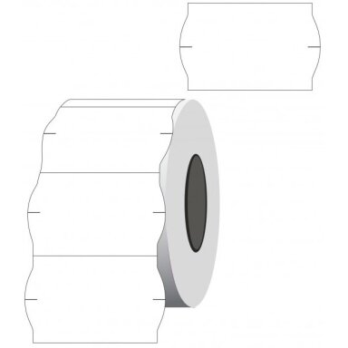 Lipnios etiketės į kainų ženklintuvus, 26x16mm, banguot., 1000 etik., baltos sp. Lipnios etiketės į kainų ženklintuvus, 26x16mm, banguot., 1000 etik., baltos sp.