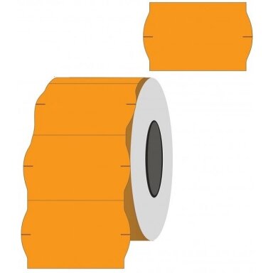 Lipnios etiketės į kainų ženklintuvus, 26x16mm, banguot., 1000 etik., oranžinės sp. Lipnios etiketės į kainų ženklintuvus, 26x16mm, banguot., 1000 etik., oranžinės sp.